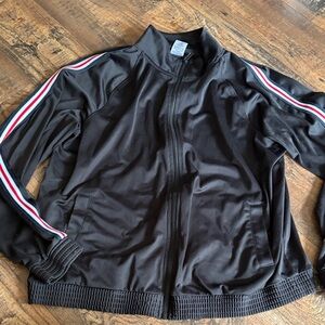 Athletic Works Black Athletic Warm-Up Jacket with Red-White-Stripe, 3X/22